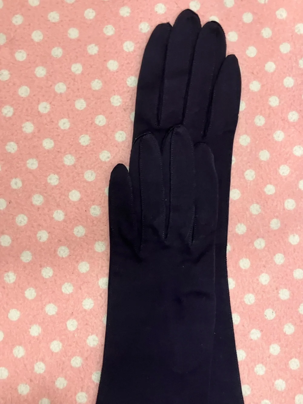 Vintage “Saks Fifth Avenue” Deep Blue Cotton Gloves 7